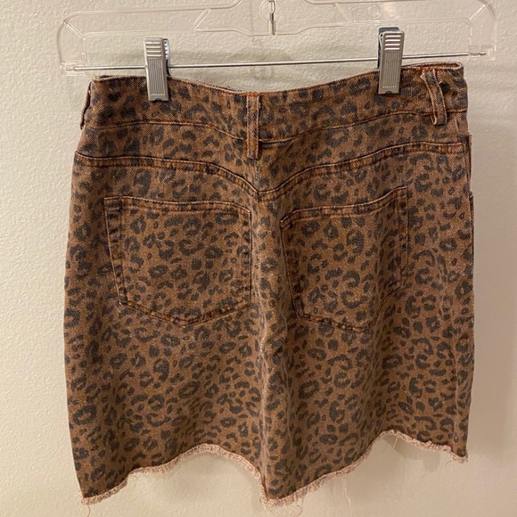 Isabelle’s Cabinet- Cheetah Mini Denim Skirt - Picture 2 of 3